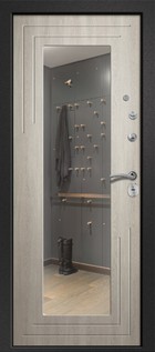 Входная дверь Аризона-222 сатин черный / филадельфия крем (с зеркалом) - вид изнутри