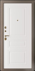 Входная дверь Амато Дуб бурбон / белый матовый - вид изнутри