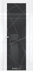 E7 Белый глянец, стекло P1, черный триплекс с гравировкой