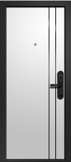 Входная дверь Орфей-711 Вишня Оксфорд + софт черный / силк сноу - вид изнутри