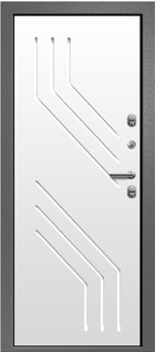 Входная дверь Триера-100 ТЕРМО, Серебро темное / Винорит белый - вид изнутри
