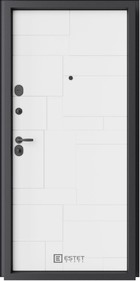 Входная дверь Лофт-12.1 RAL 9005 / белый матовый - вид изнутри