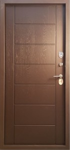 Входная дверь ДК ТЕРМО-люкс Фактурный шоколад / Дуб фактурный шоколад - вид изнутри