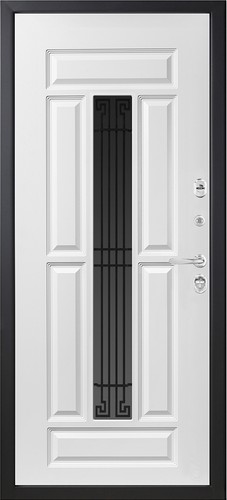 Входная дверь Аспект (СМ 386/5Е) эмаль серый (RAL 7015) / эмаль белый
