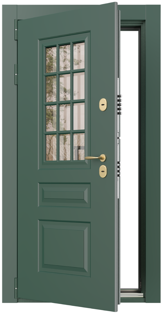 Входная дверь АТМО - 4 S Термо зеленый мох RAL-6005 / RAL-6005