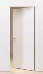 Скрытая дверь с внутренним открыванием IFL 9 Reverse (58 мм) под покраску (хром кромка)